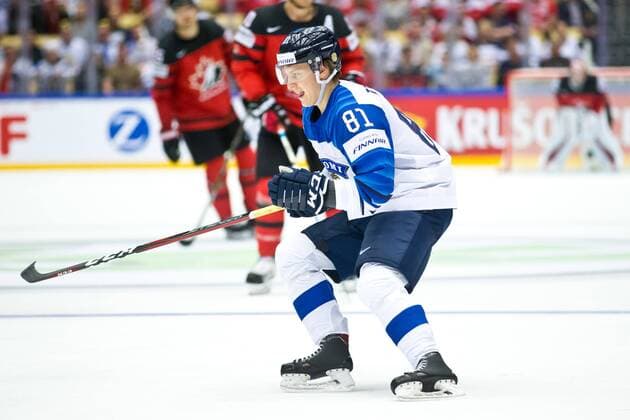 Eeli Tolvanen 81, FIN during their IIHF Ice hockey Eishockey World Championship WM Weltmeisterschaft 2018 CAN - FIN match in Jyske Bank Boxen 12. May 2018 in Herning, Denmark.  Copyright: xTomixHänninenx tnp24SPO1227073714