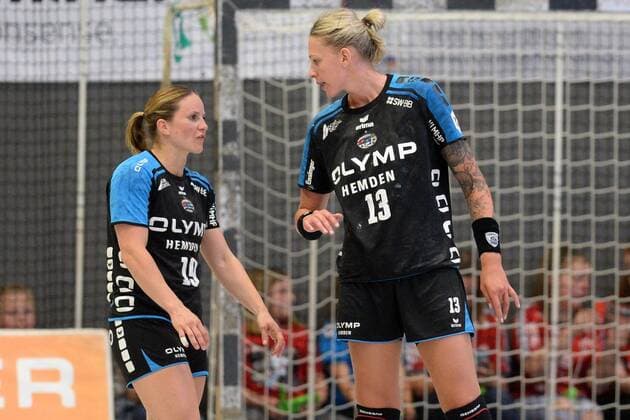 Anna Loerper (SG BBM Bietigheim) (L) und Luisa Schulze (R) diskutieren -- Handball --- 1. Bundesliga Frauen --- HSG Bad Wildungen Vipers vs SG BBM Bietigheim --- 12.05.2018, Handball --- 1. Bundesliga Frauen --- HSG Bad Wildungen Vipers vs SG BBM Bietigheim --- 12.05.2018 Bad Wildungen Copyright: xSippel xEibner-Pressefotox EP_rsl
