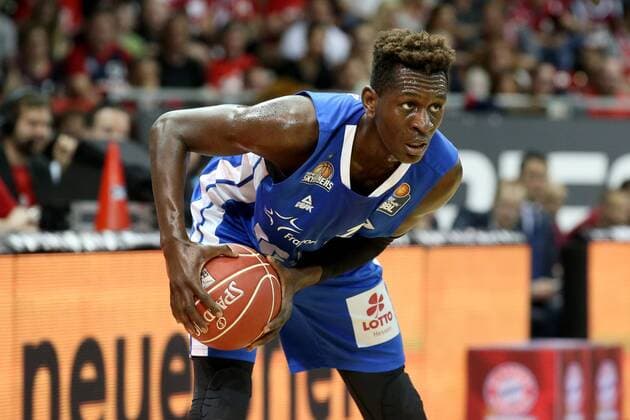 Isaac Bonga ( Fraport Skyliners ), FC Bayern Muenchen Basketball vs. Fraport Skyliners, Basketball Bundesliga, Playoffs, Basketball, 12.05.2018, FC Bayern Muenchen Basketball vs. Fraport Skyliners, Basketball Bundesliga, Playoffs, Basketball, 12.05.2018 Muenchen Copyright: xLangerx xEibner-Pressefotox EP_HLR
