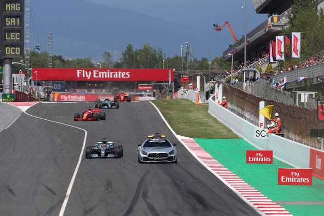 Photo4 LaPresse 13 05 2018 Barcelona, Spain Grand Prix Formula One Spain 2018 In the pic: Safety car, Lewis Hamilton (GBR) Mercedes AMG F1 W09 & xa9; Photo4 LaPresse 13 05 2018 Barcelona, Spain Sport Grand Prix Formula One Spain 2018 In the pic: Safety car, Lewis Hamilton (GBR) Mercedes AMG F1 W09  Copyright: xPhoto4 LaPressex