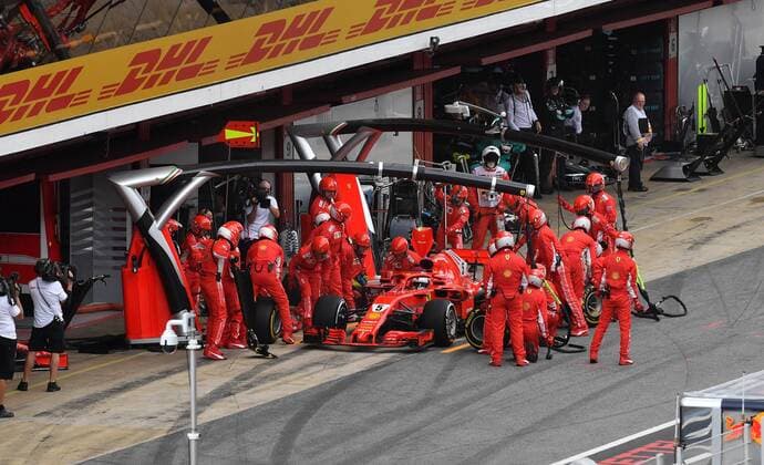 Sebastian Vettel, Scuderia Ferrari, formula 1 GP, Spanien in Barcelona 13.05.2018 Photo:mspb Jerry Andre Pitstop, Sebastian Vettel, formula 1 GP, Spanien 2018