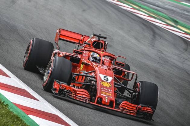 May 13, 2018 - Barcelona, Catalonia, Spain - SEBASTIAN VETTEL (GER) drives during the Spanish GP at Circuit de Barcelona - Catalunya in his Ferrari SF-71H F1 2018: Spanish Grand Prix - ZUMAo105 20180513_zap_o105_020 Copyright: xMatthiasxOesterlex