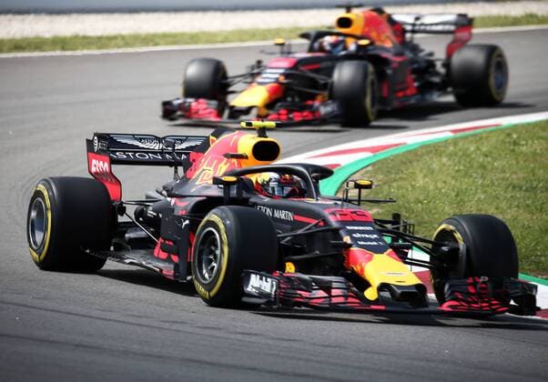May 13, 2018 - Barcelona, Catalonia, Spain - Max Verstappen and Daniel Ricciardo, team Red Bull, during the GP Spain F1, on 13th May 2018 in Barcelona, Spain. Spanish F1 Grand Prix  - ZUMAn230 20180513_zaa_n230_962 Copyright: xJoanxVallsx