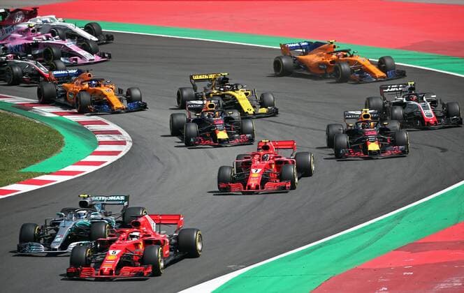 May 13, 2018 - Barcelona, Catalonia, Spain - start of the GP Spain F1, on 13th May 2018 in Barcelona, Spain. Spanish F1 Grand Prix  - ZUMAn230 20180513_zaa_n230_967 Copyright: xJoanxVallsx