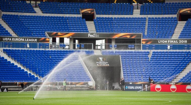 SOCCER - EL, Madrid vs Marseille LYON,FRANCE,15.MAY.18 - SOCCER - UEFA Europa League, final, Atletico Madrid vs Olympique Marseille, training Marseille. Image shows the pitch. GEPAxpictures xDanielxGoetzhaber