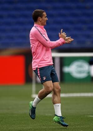 Fußball, EL, Finale, Training Atletico Madrid Antoine Griezmann during the training before the final of Europa League between Atletico de Madrid against Olimpique de Marseille at Parc Olympique Lyonnais, Lyon, France. on 15 May of 2018.  xJosexBretonx xFinalxEuropaxLeaguex-xTrainingx