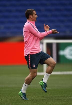 Fußball, EL, Finale, Training Atletico Madrid Antoine Griezmann during the training before the final of Europa League between Atletico de Madrid against Olimpique de Marseille at Parc Olympique Lyonnais, Lyon, France. on 15 May of 2018.  xJosexBretonx xFinalxEuropaxLeaguex-xTrainingx