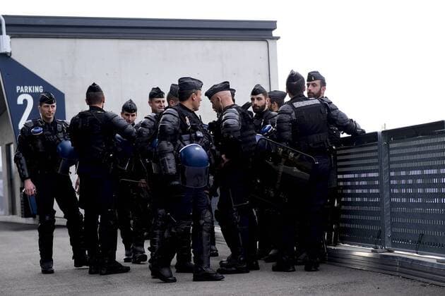 Fußball, EL, Finale, Sicherheitsvorkehrungen Gendarmerie FOOTBALL : Finale Europa League - Olympique de Marseille vs Atletico Madrid - Lyon - 16 05 2018 JBAutissier Panoramic 