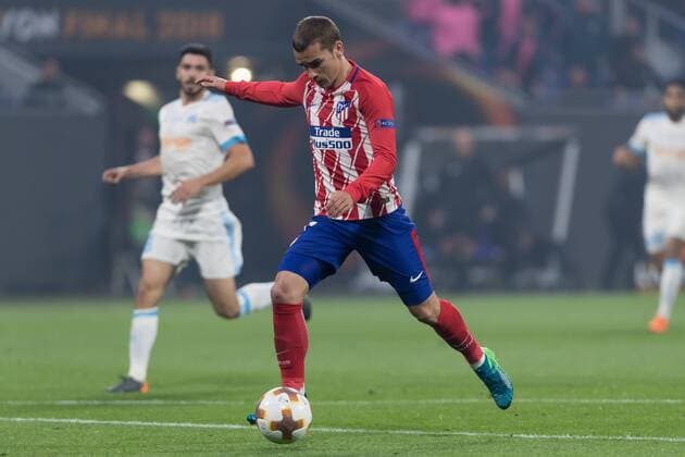 Lyon, Frankreich 16.05.2018, UEFA Europa League - 2017 18 Season, Finale, Olympique Marseille - Atletico Madrid, TOR zum 0:1 durch Antoine Griezmann (Atletico Madrid) ( DeFodi048