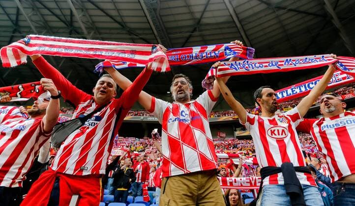 Fußball, EL, Finale, Olympique Marseille - Atletico Madrid Lyon, Frankreich 16.05.2018, UEFA Europa League - 2017 18 Season, Finale, Olympique Marseille - Atletico Madrid, Fans von Atletico Madrid ( DeFodi523