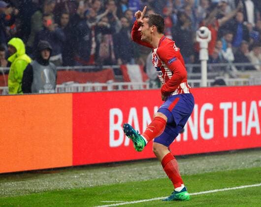 Lyon, Frankreich 16.05.2018, UEFA Europa League - 2017 18 Season, Finale, Olympique Marseille - Atletico Madrid, Antoine Griezmann (Atletico Madrid) jubelt nach seinem treffer zum 0:2 ( DeFodi523