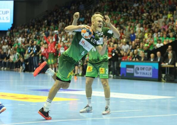 19.05.2018, xcsx, Handball EHF Cup Final 4, SC Magdeburg - Saint Raphael Var, emspor, v.l. Matthias Musche (SC Magdeburg) beim wurf Magdeburg