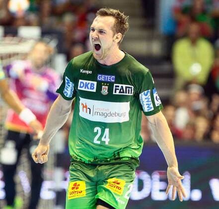Saint RaphaÃ«l Var vs SC Magdeburg. Christian O Sullivan (Magdeburg, 24) Jubel, Torjubel, jubelt über das Tor, celebrate the goal, celebration Saint RaphaÃ«l Var vs SC Magdeburg, Handball, Ottostadt Magdeburg EHF Cup Finals 2018, Saison 2017 2018, 19.05.2018 Magdeburg Copyright: xTaeger xEibner-Pressefotox EP_tae