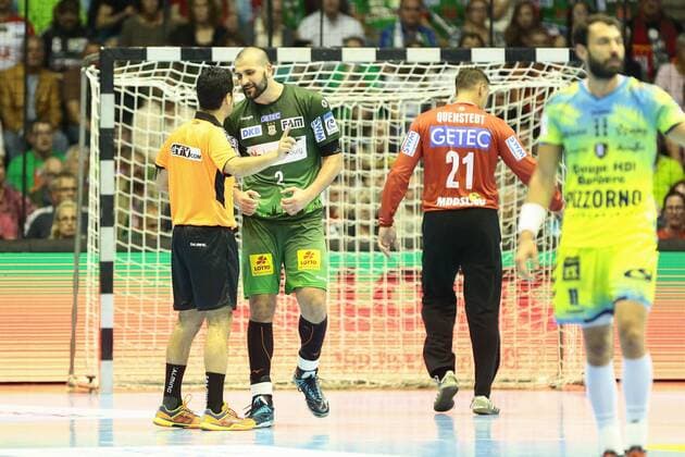 Saint Raphael Var vs SC Magdeburg. Zeljko Musa (Magdeburg, 2) Reklamiert, beschwert sich, schimpft Saint Raphael Var vs SC Magdeburg, Handball, Ottostadt Magdeburg EHF Cup Finals 2018, Saison 2017 2018, 19.05.2018 Magdeburg Copyright: xEibner-Pressefotox EP_taeger