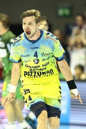Saint Raphael Var vs SC Magdeburg. Xavier Barachet (Saint Raphael, 4) Jubel, Torjubel, jubelt über das Tor, celebrate the goal, celebration Saint Raphael Var vs SC Magdeburg, Handball, Ottostadt Magdeburg EHF Cup Finals 2018, Saison 2017 2018, 19.05.2018 Magdeburg Copyright: xEibner-Pressefotox EP_taeger