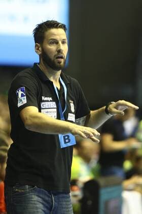 Saint Raphael Var vs SC Magdeburg. bennet Wiegert (Magdeburg, Trainer) gibt Anweisungen, gestikuliert mit den Armen, gesticulate, gives instructions Saint Raphael Var vs SC Magdeburg, Handball, Ottostadt Magdeburg EHF Cup Finals 2018, Saison 2017 2018, 19.05.2018 Magdeburg Copyright: xEibner-Pressefotox EP_taeger