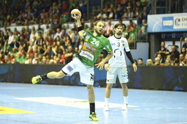 Frisch Auf Göppingen vs Füchse Berlin. Marcel Schiller (Göppingen, 24) wirft Tor, Torschütze, erzielt Tor, Treffer, scores the goal gegen Silvio Heinevetter (Berlin, 12) Frisch Auf Göppingen vs Füchse Berlin, Ottostadt Magdeburg EHF Cup Finals 2018, Saison 2017 2018, 19.05.2018 Magdeburg Copyright: xEibner-Pressefotox EP_taeger