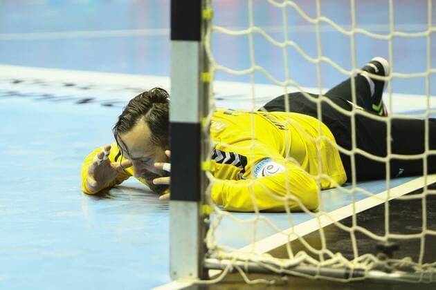 Frisch Auf Göppingen vs Füchse Berlin. Silvio Heinevetter (Berlin, 12) enttäuscht, schaut enttäuscht, niedergeschlagen, disappointed Frisch Auf Göppingen vs Füchse Berlin, Ottostadt Magdeburg EHF Cup Finals 2018, Saison 2017 2018, 19.05.2018 Magdeburg Copyright: xEibner-Pressefotox EP_taeger