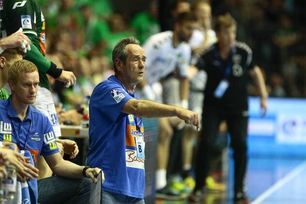 Frisch Auf Göppingen vs Füchse Berlin. Dr. Rolf Brack (Göppingen, Trainer) gibt Anweisungen, gestikuliert mit den Armen, gesticulate, gives instructions Frisch Auf Göppingen vs Füchse Berlin, Ottostadt Magdeburg EHF Cup Finals 2018, Saison 2017 2018, 19.05.2018 Magdeburg Copyright: xEibner-Pressefotox EP_taeger