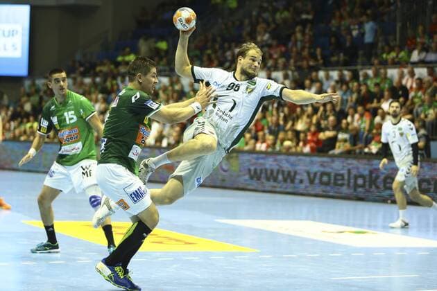 Frisch Auf Göppingen vs Füchse Berlin. Paul Drux (Berlin, 95) wirft Tor, Torschütze, erzielt Tor, Treffer, scores the goal Frisch Auf Göppingen vs Füchse Berlin, Ottostadt Magdeburg EHF Cup Finals 2018, Saison 2017 2018, 19.05.2018 Magdeburg Copyright: xEibner-Pressefotox EP_taeger