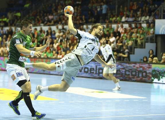 Frisch Auf Göppingen vs Füchse Berlin. Paul Drux (Berlin, 95) wirft Tor, Torschütze, erzielt Tor, Treffer, scores the goal Frisch Auf Göppingen vs Füchse Berlin, Ottostadt Magdeburg EHF Cup Finals 2018, Saison 2017 2018, 19.05.2018 Magdeburg Copyright: xEibner-Pressefotox EP_taeger