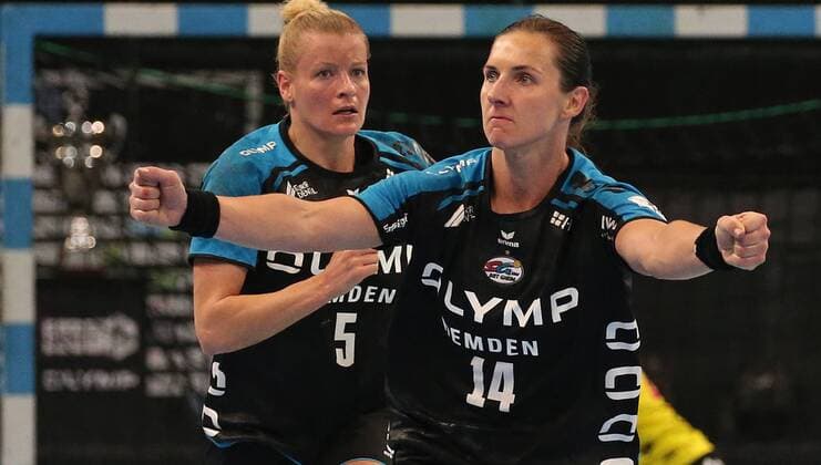 19.05.2018, Deutschland, Stuttgart, Handball OLYMP Final4 Saison 2017 2018 Halbfinale, SG BBM Bietigheim vs. TuS Metzingen: Carolina Kudlacz-Gloc (BBM) jubelt, Jubel, schreit, freut sich