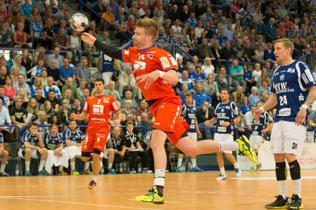Oddur Gretarsson ( 14, HBW Balingen-Weilstetten) beim Wurf Bergischer HC vs. HBW Balingen-Weilstetten, Handball, 2. Bundesliga, 19.05.18 Solingen NRW Deutschland Klingenhalle