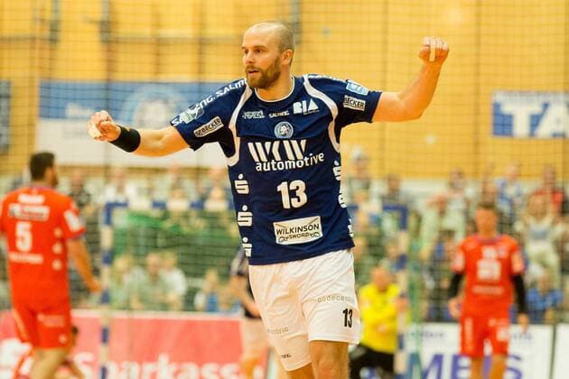 Torjubel Kristian Nippes ( 13, Bergischer HC) Bergischer HC vs. HBW Balingen-Weilstetten, Handball, 2. Bundesliga, 19.05.18 Solingen NRW Deutschland Klingenhalle