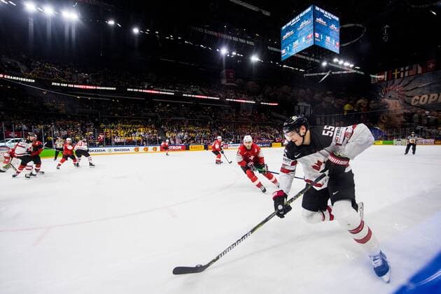 180519 Kanadas Colton Parayko under semifinalen i ishockey-VM mellan Kanada och Schweiz den 19 maj 2018 i Köpenhamn. Copyright: PETTERxARVIDSON BB180519PA159