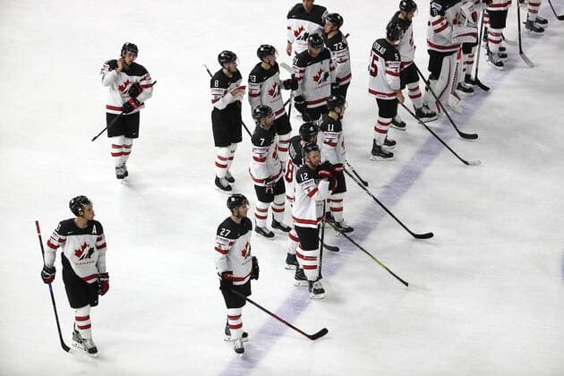 Ice hockey Eishockey - IIHF WC, CAN vs SUI COPENHAGEN,DENMARK,19.MAY.18 - ICE HOCKEY - IIHF World Championships, semifinal, Canada vs Switzerland. Image shows team CAN. GEPAxpictures xAndreasxPranter
