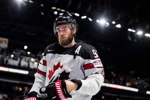 180519 Kanadas Ryan O Reilly deppar när han lämnar isen efter semifinalen i ishockey-VM mellan Kanada och Schweiz den 19 maj 2018 i Köpenhamn. Copyright: PETTERxARVIDSON BB180519PA183