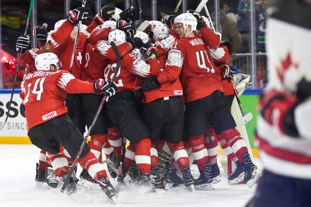 Switzerland wins and go to finals during their IIHF Ice hockey Eishockey World Championship WM Weltmeisterschaft 2018 CAN -SUI match in Royal Arena 19. May 2018 in Copenhagen, Denmark.  Copyright: xTomixHänninenx tnp24SPO1933034269