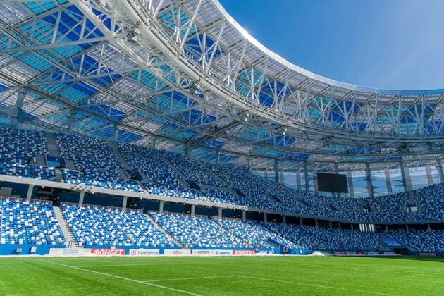(180520) -- MOSCOW, May 20, 2018 -- Picture taken on April 16, 2018 shows the inside view of Nizhny Novgorod Stadium which will host the 2018 World Cup matches in Volgogard, Russia. ) (SP)RUSSIA-NIZHNY NOVGOROD-WORLD CUP-STADIUM FIFAxLOC 