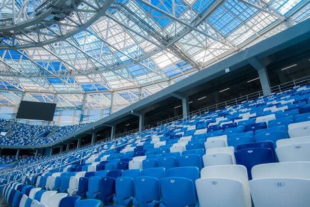(180520) -- MOSCOW, May 20, 2018 -- Picture taken on April 16, 2018 shows the inside view of Nizhny Novgorod Stadium which will host the 2018 World Cup matches in Volgogard, Russia. ) (SP)RUSSIA-NIZHNY NOVGOROD-WORLD CUP-STADIUM FIFAxLOC 