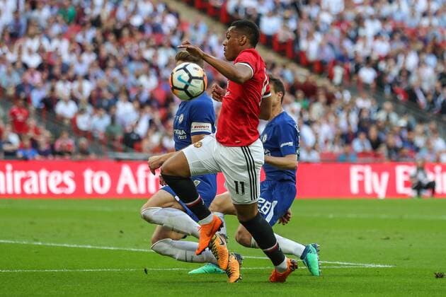 Anthony Martial of Manchester United ManU during the Emirates FA Cup Final match between Chelsea and Manchester United at Wembley Stadium, London, England on 19 May 2018. Copyright: xDavidxHornx PMI-2039-0134