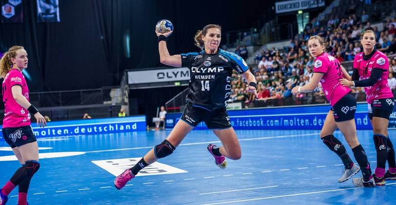 SG BBM Bietigheim - TuS Metzingen Karolina KUDLACZ-GLOC ( 14 SG BBM BIETIGHEIM) beim Spiel des OLYMP FINAL4, SG BBM Bietigheim - TuS Metzingen. Stuttgart. 19.05.18 Handball OLYMP Final4 , Stuttgart Baden Wuerttemberg Deutschland Porsche Arena