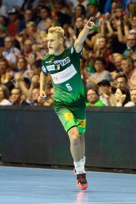 SC Magdeburg vs Frisch Auf Göppingen. Matthias Musche (Magdeburg, 6) Jubel, Torjubel, jubelt über das Tor, celebrate the goal, celebration SC Magdeburg vs Frisch Auf Göppingen, Handball, Ottostadt Magdeburg EHF Cup Finals 2018, Saison 2017 2018, 20.05.2018 Magdeburg Copyright: xTaegerEibner-Pressefotox EP_taeger