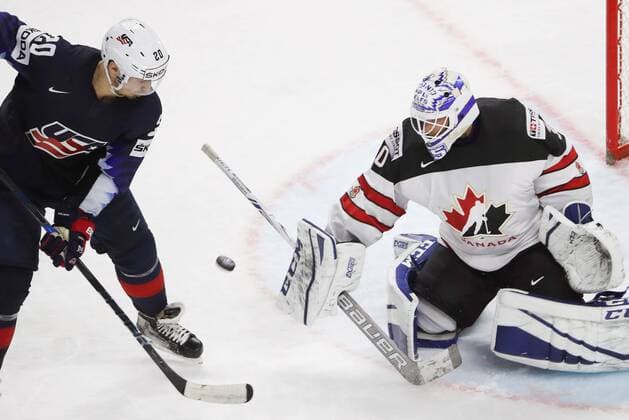 Eishockey WM, USA- Kanada Ice hockey Eishockey - IIHF WC, USA vs CAN COPENHAGEN,DENMARK,20.MAY.18 - ICE HOCKEY - IIHF World Championships, match for third place, USA vs Canada. Image shows . GEPAxpictures xAndreasxPranter