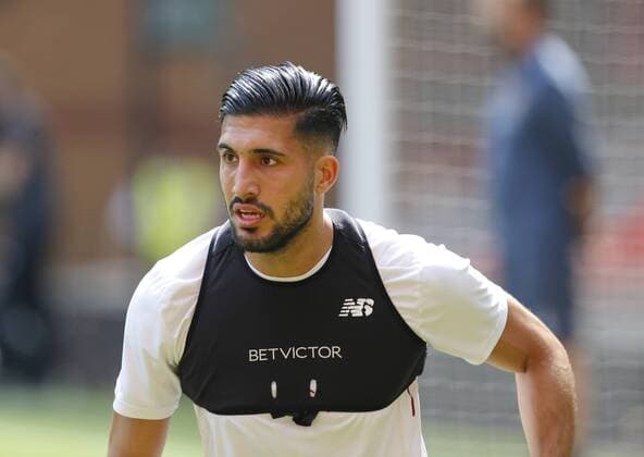 21st May 2018, Anfield, Liverpool, England; Liverpool open media day ahead of Champions League Final; Emre Can of Liverpool during today s open training session at Anfield ahead of this week s Champions League final in Kiev against Real Madrid  ActionPlus12028029 AlanxMartin