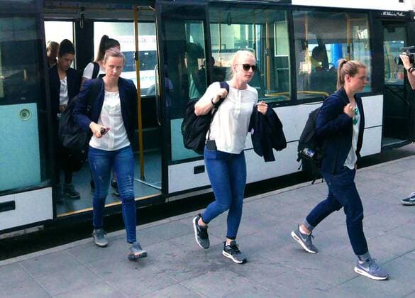 Lyon vs Wolfsburg, Finale CL Frauen Kiew, Ukraine, 22.05.2018, FUßBALL - Olympique Lyon vs VfL Wolfsburg, Finale UEFA Frauen Champions League, Saison 2017-18. Bild zeigt: Ankunft Kiew Kiew