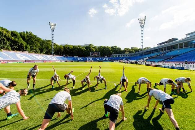 180523 General view of Valeriy Lobanovskyi stadium during a Wolfsburg training session on May 23, 2018 in Kyiv. Photo: Vegard Wivestad Gr¿tt BILDBYRN kod VG 170172 Copyright: VEGARDxWIVESTADxGR¯TT BB180523BB476