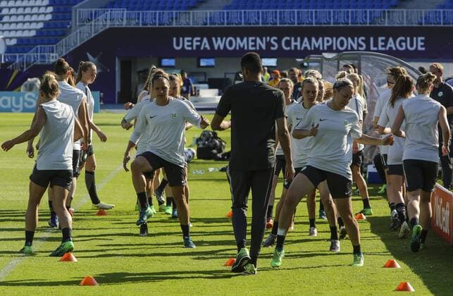 May 23, 2018 - Kiev, Ukraine - FC Wolfsburg players are seen during their rehersal for UEFA Women s Champions League Final at Valeriy Lobanovskyi Stadium in Kyiv, Ukraine, May 23, 2018 Wolfsburg Rehersal Before UWCL 2018 Final  - ZUMAn230 20180523_zaa_n230_839 Copyright: xSergiixKharchenkox