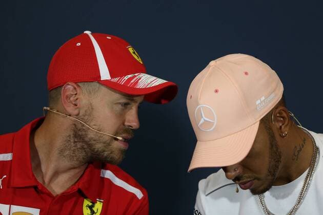 Sebastian Vettel, Scuderia Ferrari, Lewis Hamilton; Mercedes Grand Prix, formula 1 GP, Monaco 24.05.2018 Photo:mspb Jean Pentin Sebastian Vettel, Lewis Hamilton; formula 1 GP, Monaco 2018