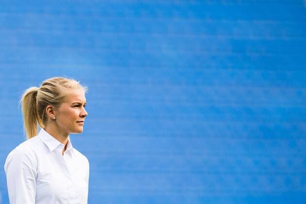 180524 Ada Hegerberg of Lyon ahead of the UEFA Women s Champions League final between VfL Wolfsburg and Olympique Lyonnais on May 24, 2018 in Kyiv. Photo: Vegard Wivestad Grott BILDBYRAN kod VG 170174 Copyright: VEGARDxWIVESTADxGRoTT BB180524BB003