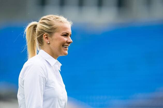 180524 Ada Hegerberg of Lyon ahead of the UEFA Women s Champions League final between VfL Wolfsburg and Olympique Lyonnais on May 24, 2018 in Kyiv. Photo: Vegard Wivestad Grott BILDBYRAN kod VG 170174 Copyright: VEGARDxWIVESTADxGRoTT BB180524BB005