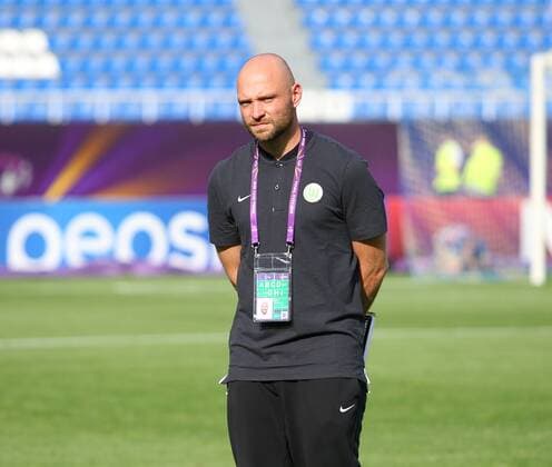 Lyon vs Wolfsburg, Finale CL Frauen, Kiew, Ukraine, 24.05.2018, FUßBALL - Olympique Lyon vs VfL Wolfsburg, Finale UEFA Frauen Champions League, Saison 2017-18. Bild zeigt: Cheftrainer Stephan Lerch (VfL Wolfsburg) Kiew