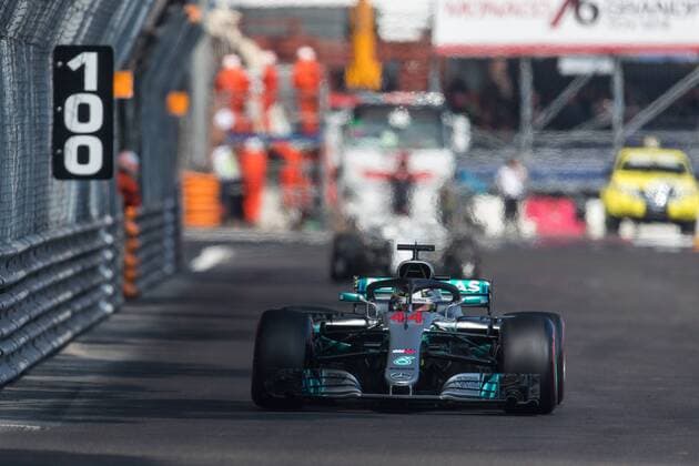 Lewis Hamilton (Mercedes AMG Petronas Formula One Team) mit seinem Auto auf der Strecke, Grosser Preis von Monaco 2018, Rennen, Motorsport, Formel 1, 24.05.2018, Grosser Preis von Monaco 2018, Rennen, Motorsport, Formel 1, 24.05.2018 Monte Carlo Copyright: xIllman Eibner-Pressefotox EP_ANS