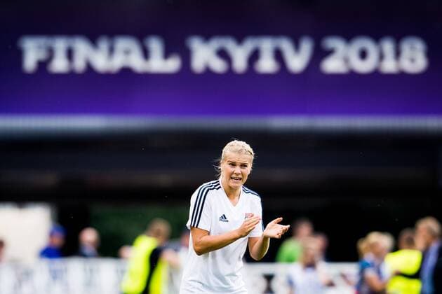 180524 Ada Hegerberg of Lyon ahead of the UEFA Women s Champions League final between VfL Wolfsburg and Olympique Lyonnais on May 24, 2018 in Kyiv. Photo: Vegard Wivestad Grott BILDBYRAN kod VG 170174 Copyright: VEGARDxWIVESTADxGRoTT BB180524BB011