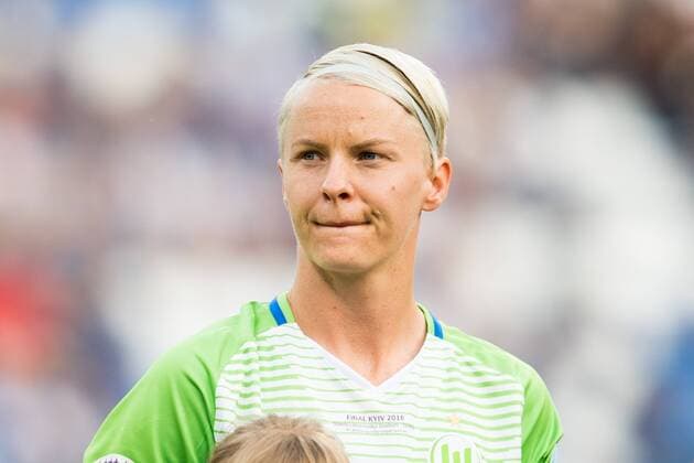 180524 Nilla Fischer of Wolfsburg ahead of the UEFA Women s Champions League final between VfL Wolfsburg and Olympique Lyonnais on May 24, 2018 in Kyiv. Photo: Vegard Wivestad Grott BILDBYRAN kod VG 170174 Copyright: VEGARDxWIVESTADxGRoTT BB180524BB020