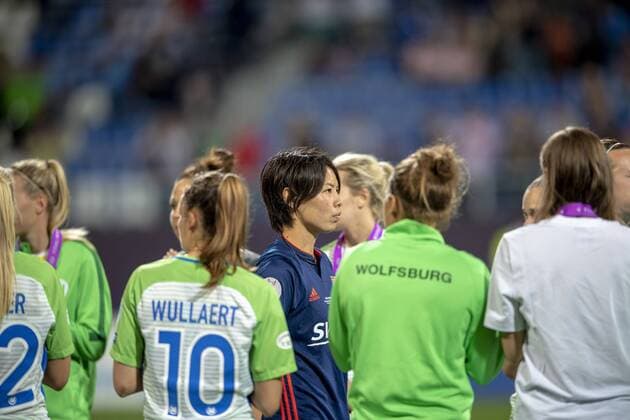 Saki Kumagai of Lyon during the UEFA Women s Champions League Final match between VfL Wolfsburg 1-4 Olympique Lyon at Valeriy Lobanovskyi Dynamo Stadium in Kiev, Ukraine, on May 24, 2018. Noxthirdxpartyxsales  (78857185)